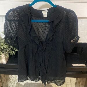 - Odille from Anthropologie Sheer Silk
Black Shirt size 10